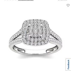 JCPenney Silver and White Women's Ring